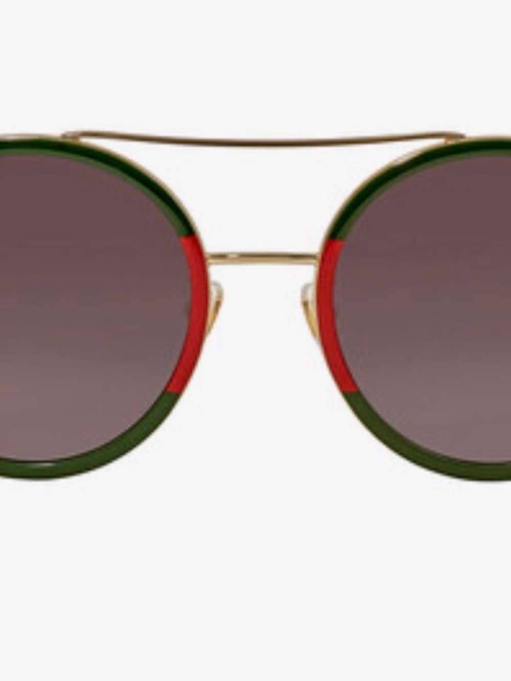 Gucci Round Sunglasses in Green, Red & Gold